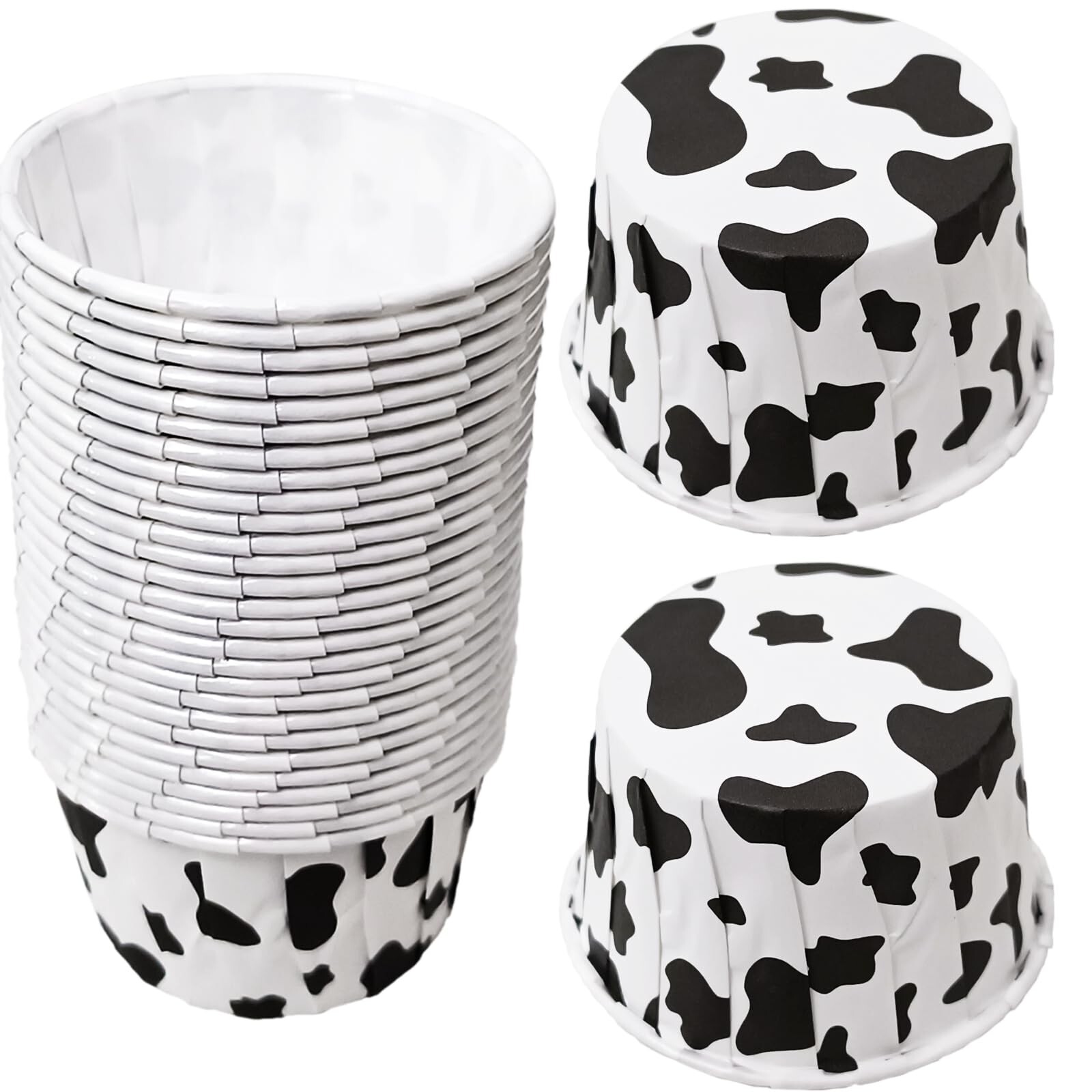 100 Pcs Cow Print Cupcake Liners for Baking and Decorating