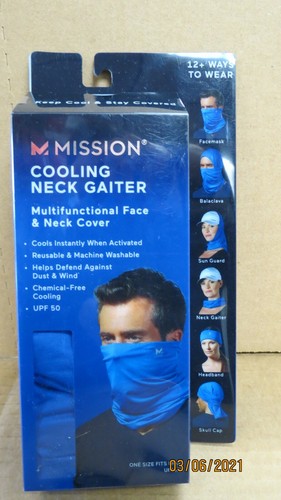 MISSION COOLING NECK GAITER & MULTIFUNCTIONAL FACE & NECK COVER NEW IN BOX - Picture 1 of 4