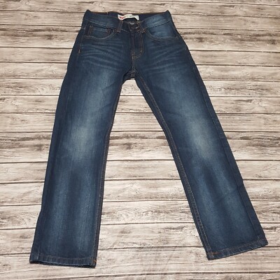 Levi Strauss Size 10 Boys Jeans 505 Mid Rise Slim Blue Denim
