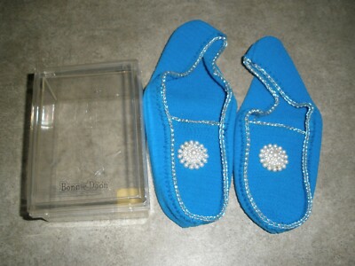 NOS Bonnie Doon Slippers Socks Fits 9-11 Nylon Blue