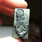 Vintage Letterpress Printing Block Young Woman Wearing Bonnet ALL METAL