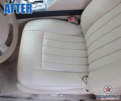 Cubierta de asiento de cuero de repuesto perforada con respaldo inclinado para pasajero Aviator 2004 bronceado - Imagen 11 de 12