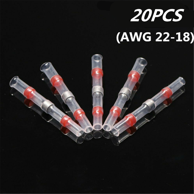 20PCS Red Waterproof Solder Sleeve Heat Shrink Tube Wire Terminal