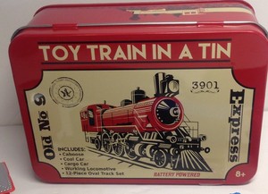 toy train in a tin