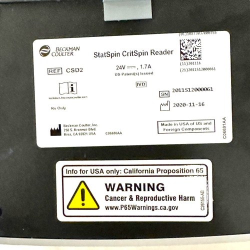 2020 Beckman Coulter CritSpin Statspin Digital Hematocrit Reader Lab Equipment - Picture 8 of 10
