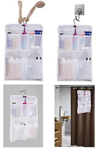 Roll Up Shower Caddy Organizer with 5 Pockets for Bathroom Storage