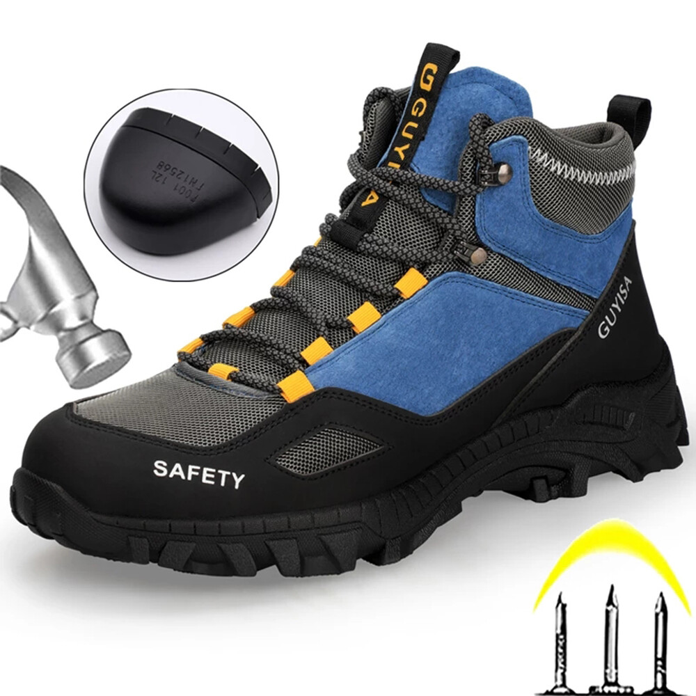 Men Safety Work Shoes Indestructible Steel Toe Boots Puncture-Proof Footwear