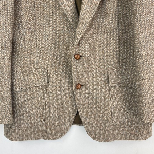 Pendleton Tweed Sports Jacket Mens UK 40R Oat Brown Wool Shooting Hacking Blazer - Picture 5 of 17