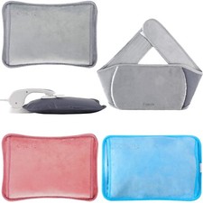 ELECTRIC RECHARGEABLE HOT WATER BOTTLE BED HAND WARMER MASSAGING HEAT PAD