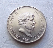 120 grain plate 1854 6th type Ferdinand II of Bourbon 1830-1859 (D