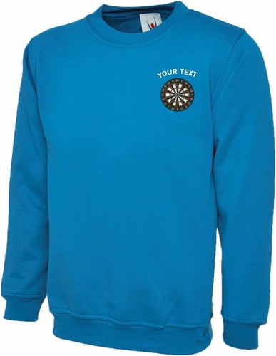 Embroidered DARTS BOARD Logo Pullover Sweatshirt Free Personalised Mens Jumper - Picture 9 of 12