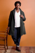 Seasalt Women's Coat - Green Heading Wool Blend Coat - Petite - Catchcall Light