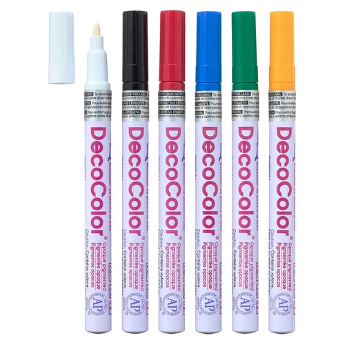 DecoColor™ Glossy Oil Base Paint Marker, Fine Point 6pc