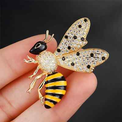 Bee Broches Insect Dier Pin Badge Kristal Honingbij Broche Vrouwelijke