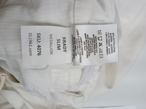DL 1961 Jeans Big Boys Size 12 White Brady Slim Medallion Long Pant 3092021-4076 - Picture 5 of 7
