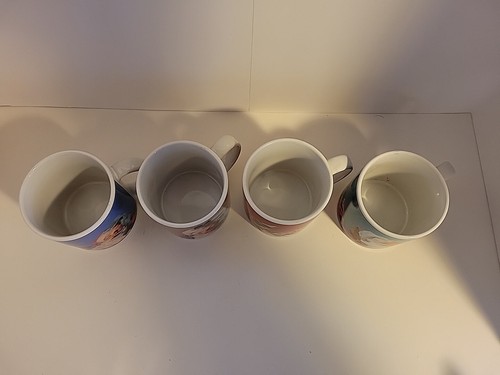 Coca Cola Santa Smiles Four Stoneware Coffee Mugs Set NIP Holiday Christmas - Picture 8 of 8
