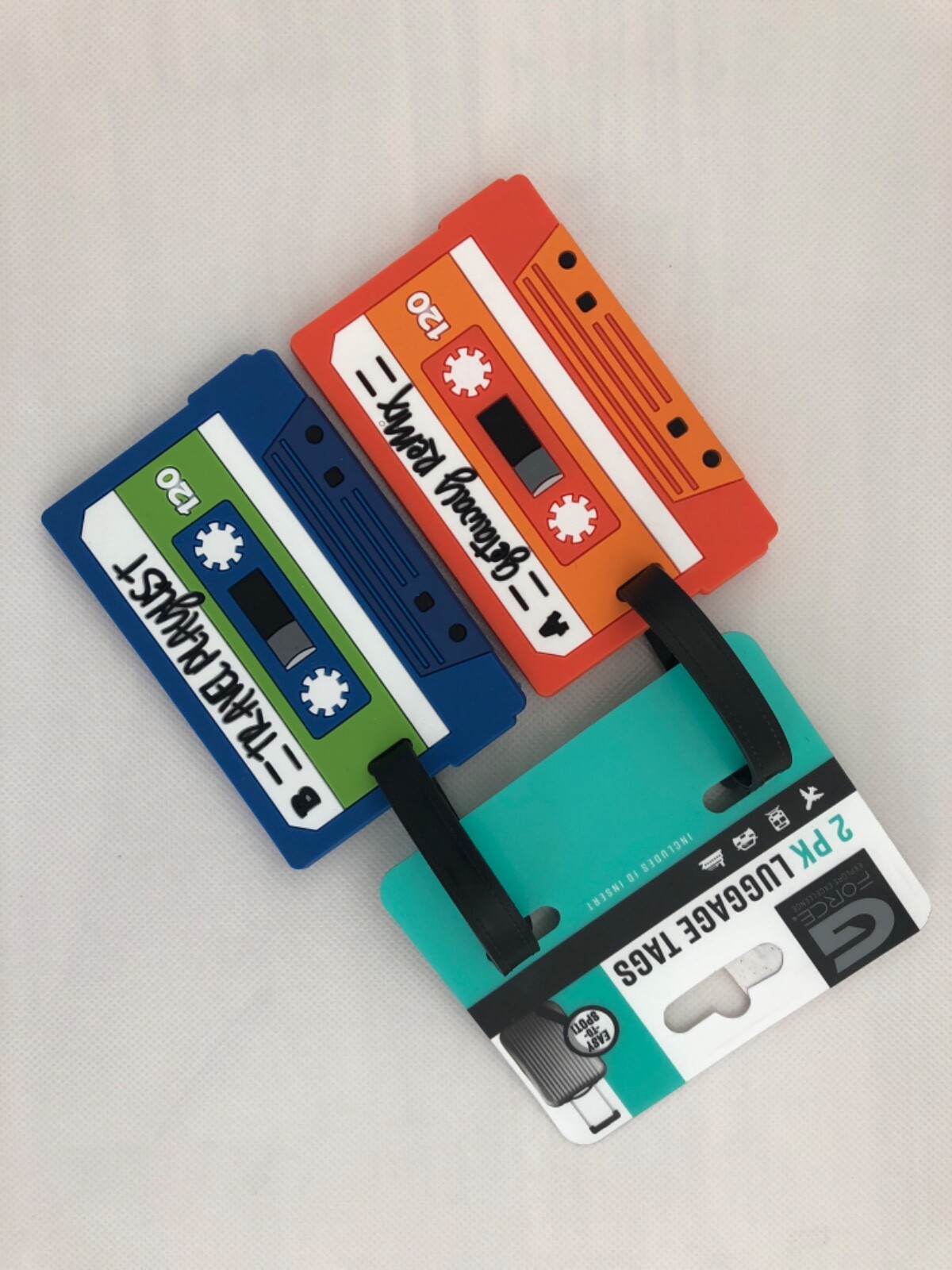New G Force Super Cute Luggage Travel Sturdy Tags Vintage Cassettes