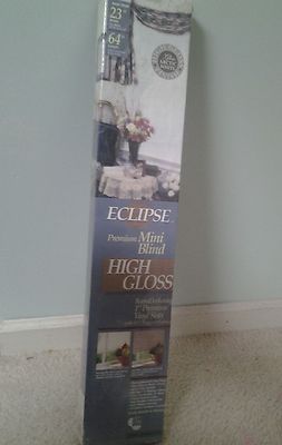 Eclipse White High Gloss Premium Room Darkening 1'' Vinyl Mini Blinds 23'' x 64''