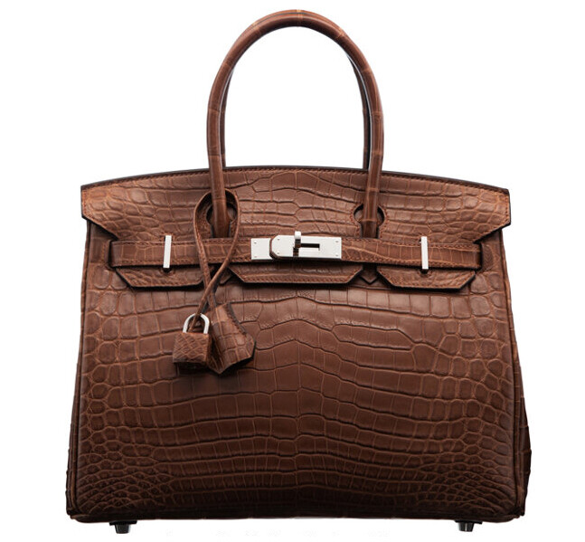 Hermès Matte Marron d'Inde Niloticus Crocodile Birkin Bag with