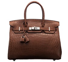 Hermes Matte Marron d'Inde Niloticus Crocodile Birkin Bag with Palladium Hard...