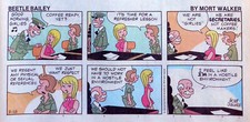 Beetle Bailey by Mort Walker - lot of 51 color Sunday comic pages from 1990