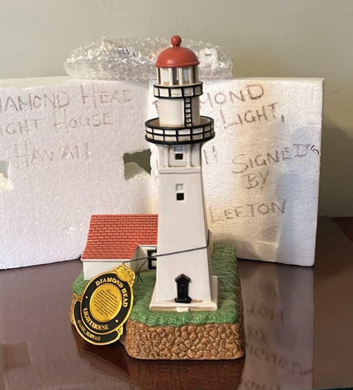 Lefton Lighed Lighthouse! Diamond Head HI  Lighthouse 1999 Special Event Signed