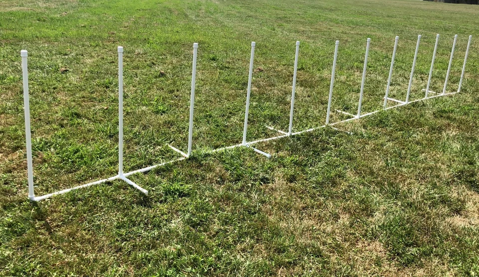 Dog Agility Equipment 12 Weave Poles on a PVC Base FREE US shipping - Image 4 of 4