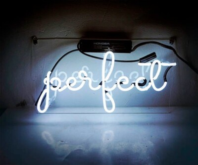 20''x8'' Perfect White Acrylic Neon Sign Light Lamp Display Visual Wall Glass QL