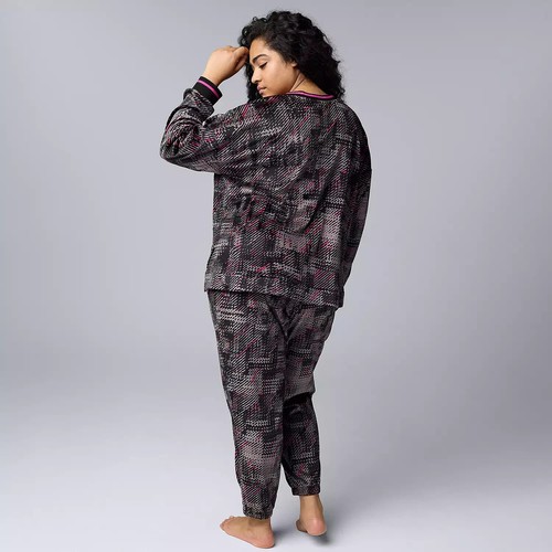 Vera Wang Plus pajama set Size 1X fits 16W 18W 20W pull over top jogger bottoms - Picture 3 of 3