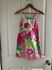lilly pulitzer dress Size 10 Girls Spaghetti Strap/ Side Zip Tropical Theme