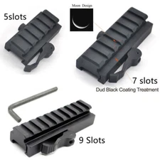 5/7/9Slot QD Quick Release 20mm Picatinny Rail Base Riser Mount  Bipod Adapter