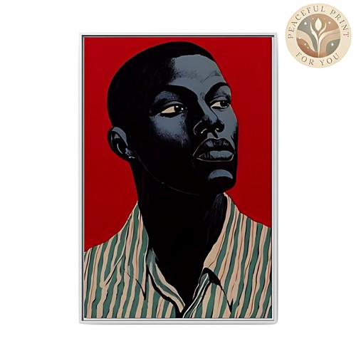 Black Man Portrait Art Modern African American Canvas Poster Wall Art Framed 139 - Picture 14 of 17