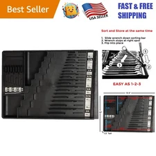 Portable Wrench Organizer - Stylish Black Tool Holder for Easy Access, 13.5"x10"