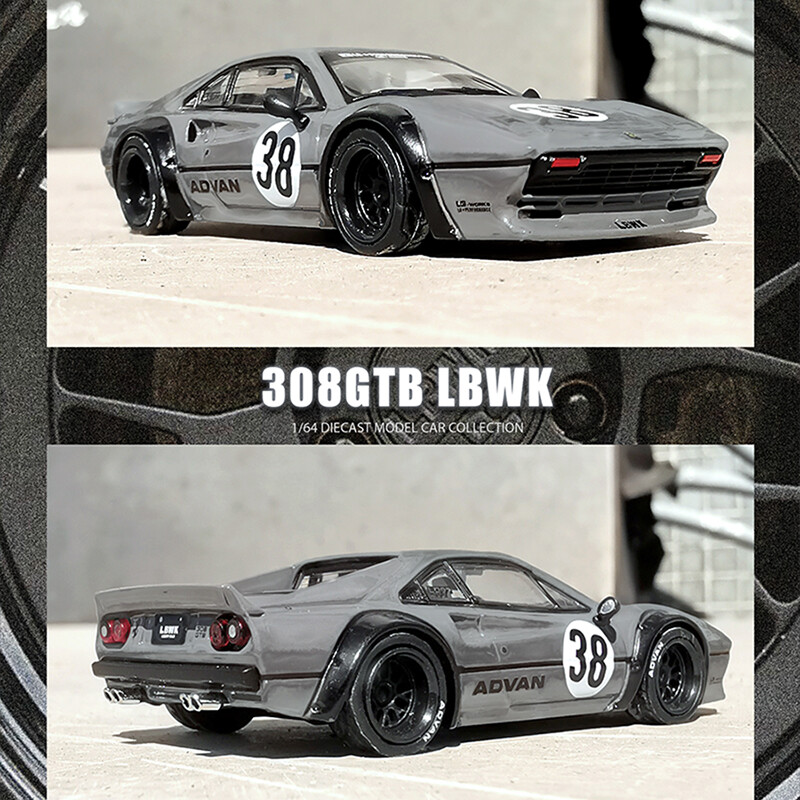INNO 1:64 Model Car Ferrira 308GTB LBWK Metal Sport Collection No.38-Fight Grey