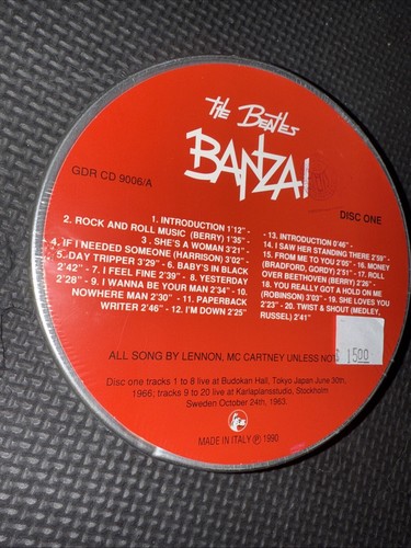 CD The Beatles Banzai - Hecho en Italia - 1990 Completo en Shrink, ¡Raro! - Imagen 3 de 8