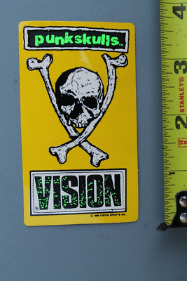 VISION Skateboards Yellow Punk Skulls Bones OG Vi1 Vintage