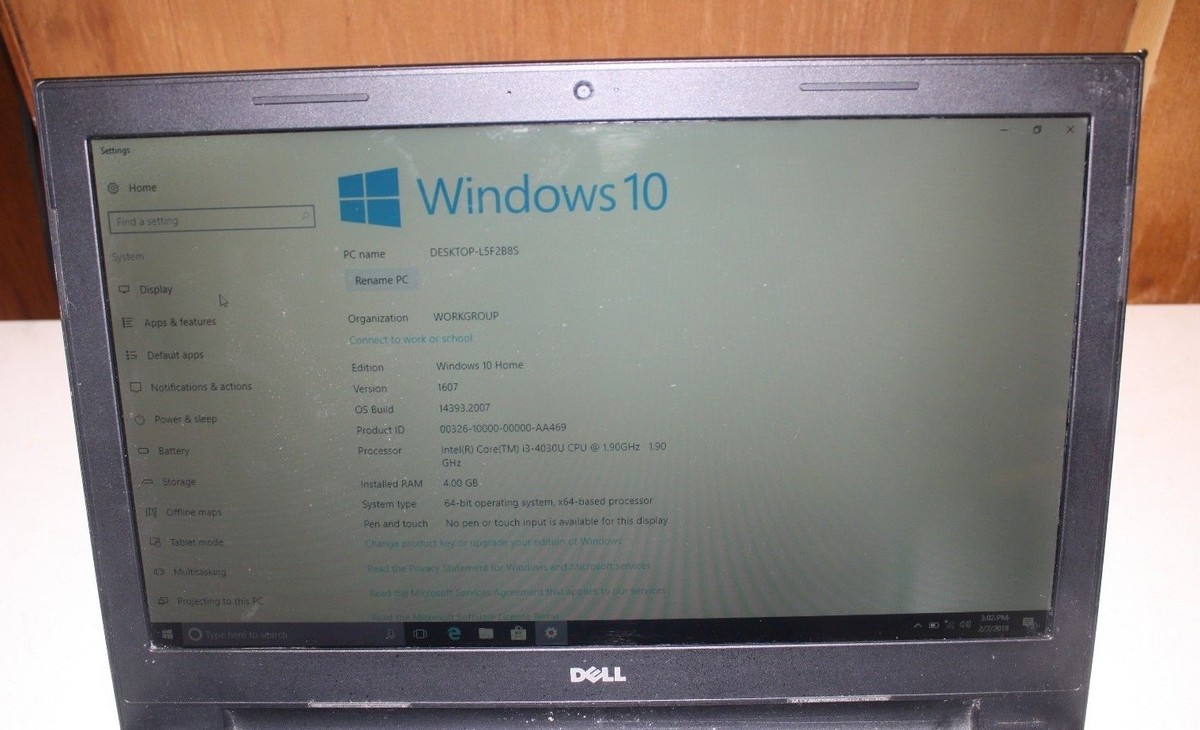 DELL ノートパソコン Inspiron15 Win10 i3 4gb 1tb DELL INSPIRON 15 1TB/4GB/1.90GHZ 15.6 I3 WIN10 FREE SHIPPING
