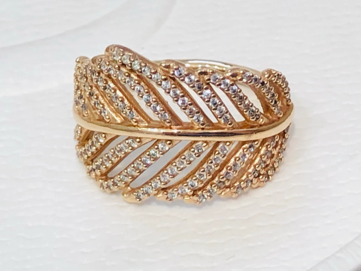 Gold feather cheap ring pandora