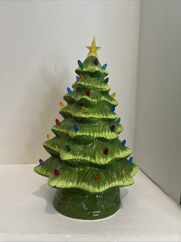 Mr. Christmas 16” LED Retro Nostalgic Ceramic Christmas Tree Green Light Up - Picture 3 of 8