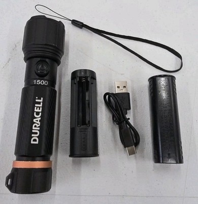 Duracell Durabeam Ultra Hybrid LED Flashlight 1500 Lm Rechargeable or Batteries