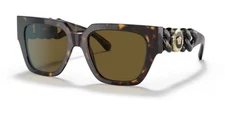 Versace VE 4409 108/73 Havana Plastic Square Sunglasses Brown Lens