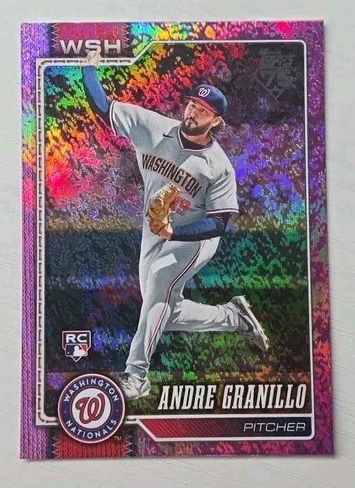 2026 Topps Series 2 Andre Granillo Pink Holofoil RC #674 Washington Nationals