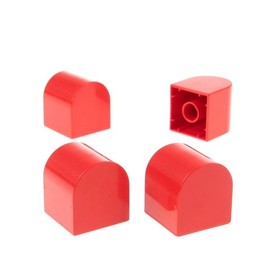 4x Lego Duplo Round Brick B-Stock Worn 2x2x2 Red Roof Brick 5828 6386988 3664