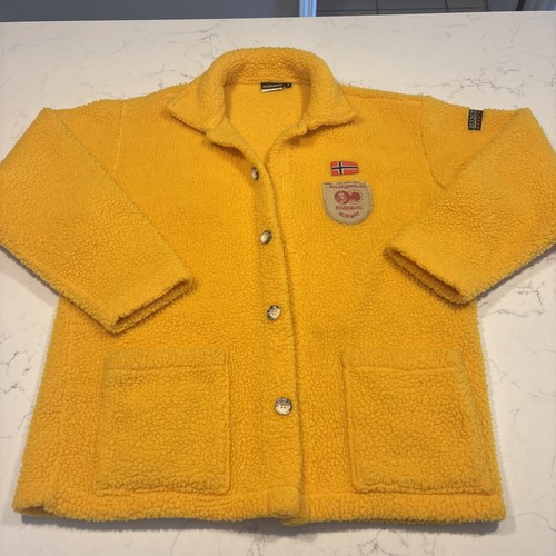 Napapijri, Vintage NAPAPIJRI Geographic Fleece Sherpa Jacket Mens Size S Norway