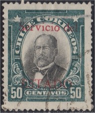 Chili Service de l'État 34 1930/31 Timbres Postaux de 1928-1935 Utilisés