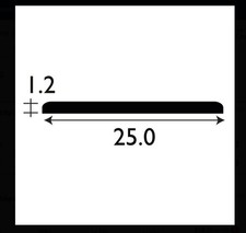 Flexible PVC Flat Bar Strip White & Black 12.5mm to 25mm X 1 Metre Length