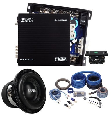 Sundown Audio X-10 V.3 D1 10'' 2500w RMS Car Subwoofer+Mono Amplifier+Amp Kit