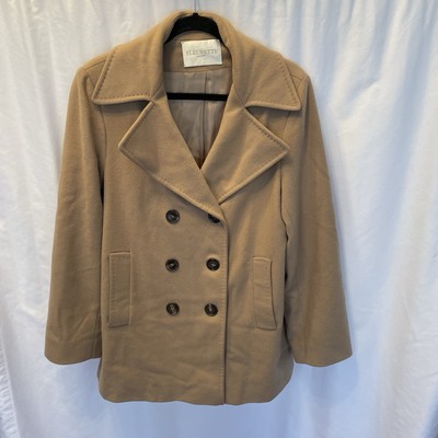 Fleurette Loro Piana 100% Wool Women s Size 10 Peacoat Overcoat Camel Tan Jacket