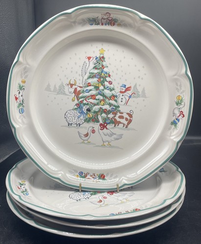 International China Land Weihnachten vier (4) 10 2/4" Essteller EUC