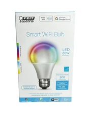 FEIT Electric OM60/RGBW Color‑Changing Smart WiFi A19 LED Bulb 60W Equivalent
